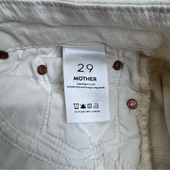 Mother Denim White Distressed Ankle Fray Looker Skinny Jeans stretchy sz 29 - Picture 6 of 16